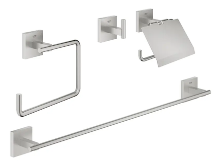 Grohe QuickFix Start Cube - Set koupelnových doplňků 4 v 1, supersteel 41115DC0