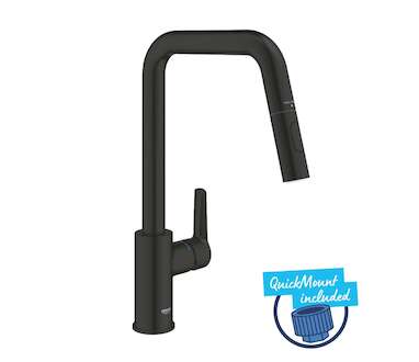 Grohe QuickFix Start - Dřezová baterie s výsuvnou sprškou, matná černá 306312430