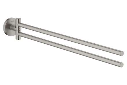 Grohe QuickFix Start - Dvojitý držák ručníků, délka 44 cm, supersteel 41183DC0