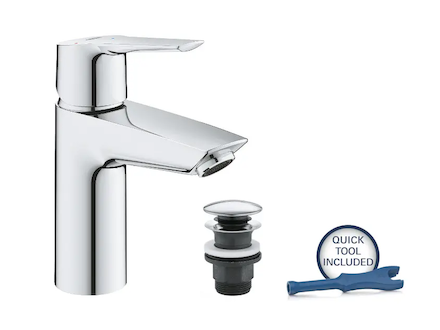 Grohe QuickFix Start - Umyvadlová baterie s výpustí Push-Open, studený start, chrom 23551002