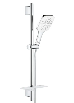 Grohe Rainshower SmartActive Cube - Sada sprchové hlavice 130 9,5 l/min, 3 proudy, tyče 60 cm a hadice, měsíční bílá 26584LS0