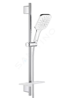 Grohe Rainshower SmartActive Cube - Sada sprchové hlavice 130 9,5 l/min, 3 proudy, tyče 60 cm a hadice, měsíční bílá 26584LS0