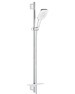 Grohe Rainshower SmartActive Cube - Sada sprchové hlavice 130 9,5 l/min, 3 proudy, tyče 90 cm a hadice, měsíční bílá 26587LS0