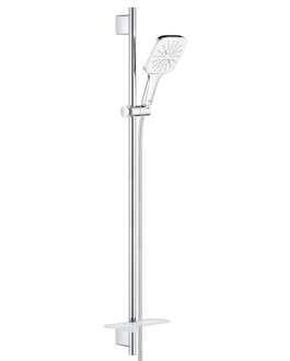 Grohe Rainshower SmartActive Cube - Sada sprchové hlavice 130 9,5 l/min, 3 proudy, tyče 90 cm a hadice, měsíční bílá 26587LS0