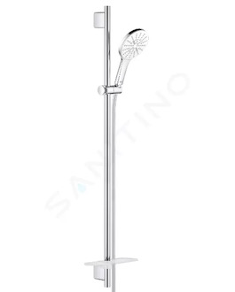 Grohe Rainshower SmartActive - Sada sprchové hlavice 130 9,5 l/min, 3 proudy, tyče 90 cm a hadice, měsíční bílá 26579LS0