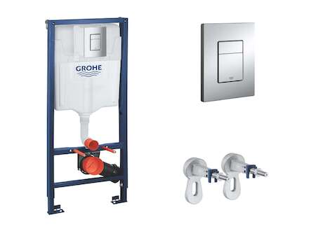 Grohe Rapid SL - Předstěnový instalační set pro závěsné WC, výška 1,13 m, ovládací tlačítko Skate Cosmopolitan, chrom 38772001