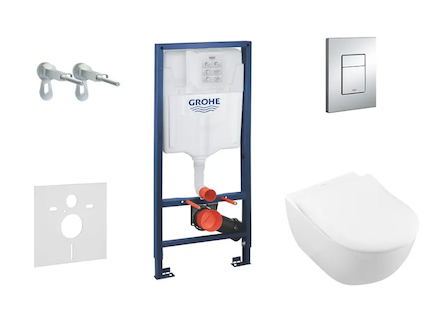 Grohe Rapid SL - Set předstěnové instalace, klozetu a sedátka Subway 2.0, DirectFlush, SoftClose, CeramicPlus a tlačítka Skate C