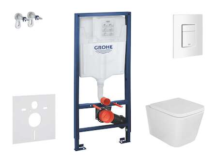 Grohe Rapid SL - Set předstěnové instalace, klozetu Arkas I sedátka softclose, tlačítko Skate Cosmopolitan, alpská bílá SANI11BA