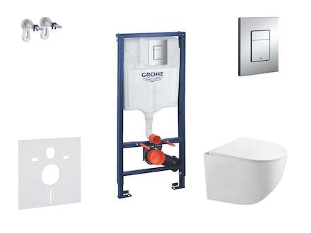 Grohe Rapid SL - Set předstěnové instalace, klozetu Gaia a sedátka softclose, tlačítko Skate Cosmpolitan, chrom SANI11BA1105