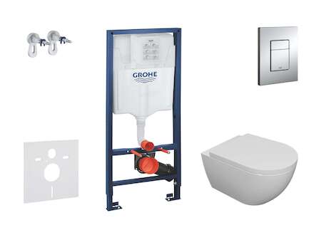 Grohe Rapid SL - Set předstěnové instalace, klozetu Oudee a sedátka softclose, tlačítko Skate Cosmopolitan, chrom SANI11BA1100