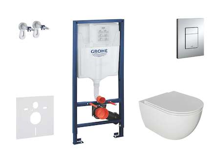 Grohe Rapid SL - Set předstěnové instalace, klozetu Oudee a sedátka softclose, tlačítko Skate Cosmopolitan, chrom SANI11BA1104