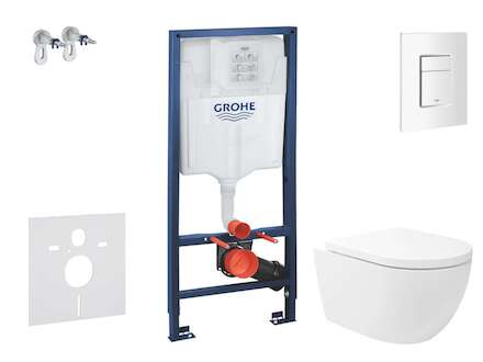 Grohe Rapid SL - Set předstěnové instalace, klozetu Oudee Vortex a sedátka softclose, tlačítko Skate Cosmopolitan, alpská bílá S
