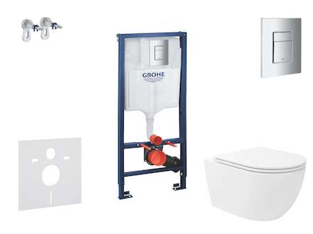 Grohe Rapid SL - Set předstěnové instalace, klozetu Oudee Vortex a sedátka softclose, tlačítko Skate Cosmopolitan, chrom SANI11B