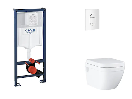 Grohe Rapid SL - Set předstěnové instalace, klozetu, sedátka SoftClose a tlačítka Arena Cosmopolitan, alpská bílá SANI11BB3126