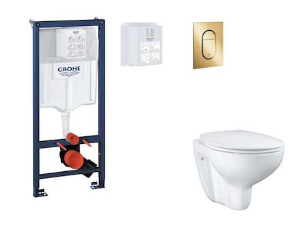 Grohe Rapid SL - Set předstěnové instalace, klozetu, sedátka SoftClose a tlačítka Arena Cosmopolitan S, Cool Sunrise SANI11BB412