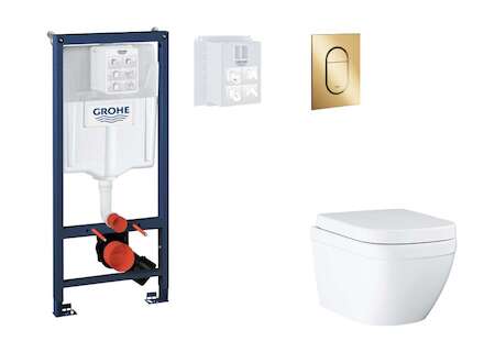 Grohe Rapid SL - Set předstěnové instalace, klozetu, sedátka SoftClose a tlačítka Arena Cosmopolitan S, Triple Vortex, Cool Sunr