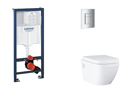 Grohe Rapid SL - Set předstěnové instalace, klozetu, sedátka SoftClose a tlačítka Skate Cosmopolitan, chrom SANI11BB2119
