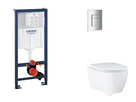 Grohe Rapid SL - Set předstěnové instalace, klozetu, sedátka SoftClose a tlačítka Skate Cosmopolitan, chrom SANI11BB2122