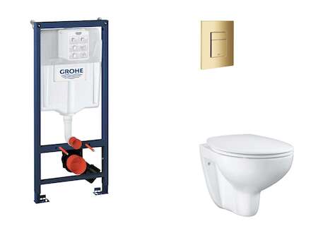 Grohe Rapid SL - Set předstěnové instalace, klozetu, sedátka SoftClose a tlačítka Skate Cosmopolitan, Cool Sunrise SANI11BB4122
