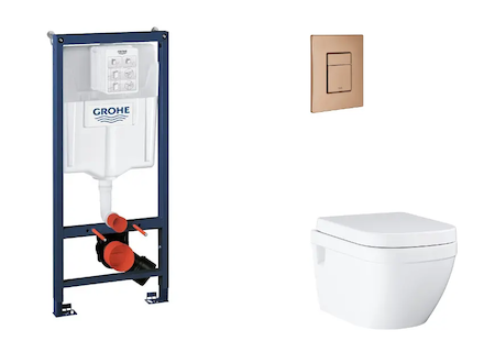 Grohe Rapid SL - Set předstěnové instalace, klozetu, sedátka SoftClose a tlačítka Skate Cosmopolitan, kartáčovaný Warm Sunset SA