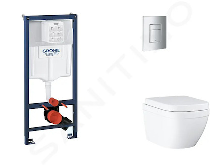Grohe Rapid SL - Set předstěnové instalace, klozetu, sedátka SoftClose a tlačítka Skate Cosmopolitan, Triple Vortex, chrom SANI1