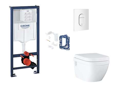 Grohe Rapid SL - Set předstěnové instalace, klozetu, sedátka SoftClose, tlačítka Arena Cosmopolitan a sady pro vhazování tablet,