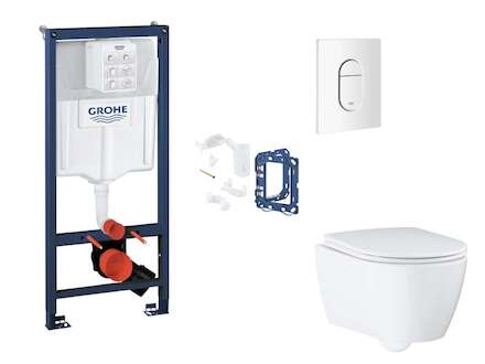 Grohe Rapid SL - Set předstěnové instalace, klozetu, sedátka SoftClose, tlačítka Arena Cosmopolitan a sady pro vhazování tablet,