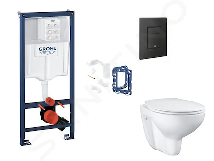 Grohe Rapid SL - Set předstěnové instalace, klozetu, sedátka SoftClose, tlačítka Even a sady pro vhazování tablet, phantom black