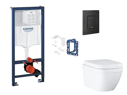 Grohe Rapid SL - Set předstěnové instalace, klozetu, sedátka SoftClose, tlačítka Even a sady pro vhazování tablet, Triple Vortex