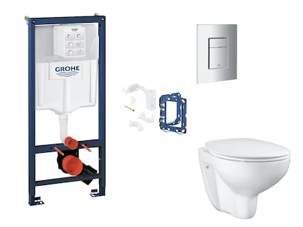 Grohe Rapid SL - Set předstěnové instalace, klozetu, sedátka SoftClose, tlačítka Skate Cosmopolitan a sady pro vhazování tablet,
