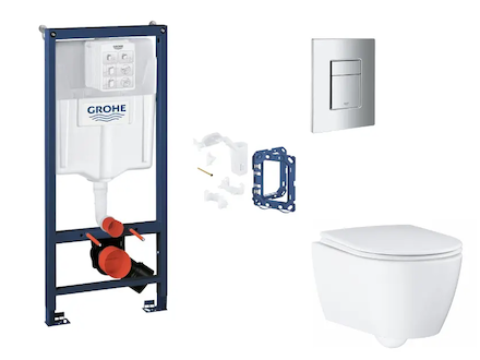 Grohe Rapid SL - Set předstěnové instalace, klozetu, sedátka SoftClose, tlačítka Skate Cosmopolitan a sady pro vhazování tablet,