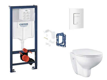 Grohe Rapid SL - Set předstěnové instalace, klozetu, sedátka SoftClose, tlačítka Skate Cosmopolitan a sady pro vhazování tablet,
