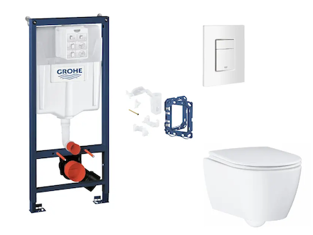Grohe Rapid SL - Set předstěnové instalace, klozetu, sedátka SoftClose, tlačítka Skate Cosmopolitan a sady pro vhazování tablet,
