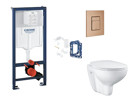 Grohe Rapid SL - Set předstěnové instalace, klozetu, sedátka SoftClose, tlačítka Skate Cosmopolitan a sady pro vhazování tablet,