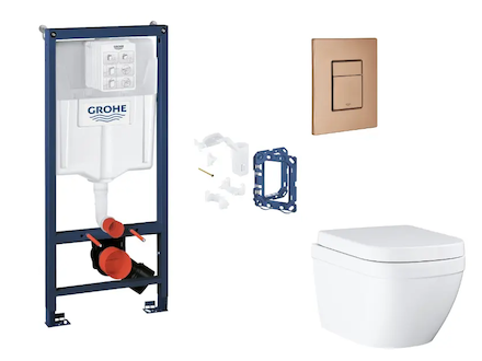 Grohe Rapid SL - Set předstěnové instalace, klozetu, sedátka SoftClose, tlačítka Skate Cosmopolitan a sady pro vhazování tablet,