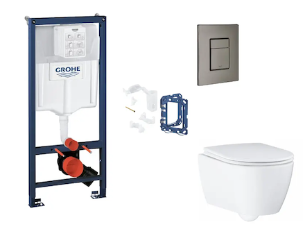 Grohe Rapid SL - Set předstěnové instalace, klozetu, sedátka SoftClose, tlačítka Skate Cosmopolitan a sady pro vhazování tablet,