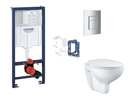 Grohe Rapid SL - Set předstěnové instalace, klozetu, sedátka SoftClose, tlačítka Skate Cosmopolitan a sady pro vhazování tablet,