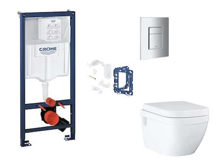 Grohe Rapid SL - Set předstěnové instalace, klozetu, sedátka SoftClose, tlačítka Skate Cosmopolitan a sady pro vhazování tablet,