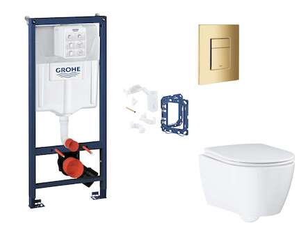 Grohe Rapid SL - Set předstěnové instalace, klozetu, sedátka SoftClose, tlačítka Skate Cosmopolitan a sady pro vhazování tablet,