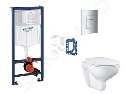Grohe Rapid SL - Set předstěnové instalace, klozetu, sedátka SoftClose, tlačítka Skate Cosmopolitan a sady pro vhazování tablet,