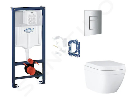 Grohe Rapid SL - Set předstěnové instalace, klozetu, sedátka SoftClose, tlačítka Skate Cosmopolitan a sady pro vhazování tablet,