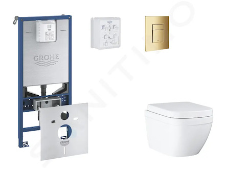 Grohe Rapid SLX - Set předstěnové instalace, klozetu, sedátka SoftClose a tlačítka Skate Cosmopolitan, Triple Vortex, Cool Sunri