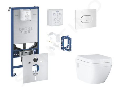 Grohe Rapid SLX - Set předstěnové instalace, klozetu, sedátka SoftClose, tlačítka Arena Cosmopolitan a sady pro vhazování tablet