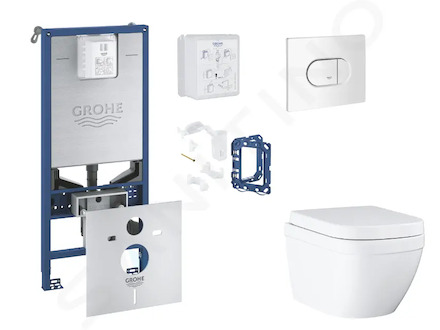 Grohe Rapid SLX - Set předstěnové instalace, klozetu, sedátka SoftClose, tlačítka Arena Cosmopolitan a sady pro vhazování tablet