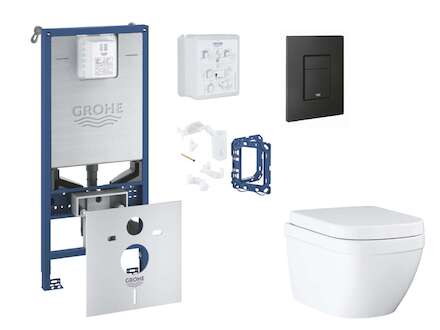 Grohe Rapid SLX - Set předstěnové instalace, klozetu, sedátka SoftClose, tlačítka Even a sady pro vhazování tablet, Triple Vorte