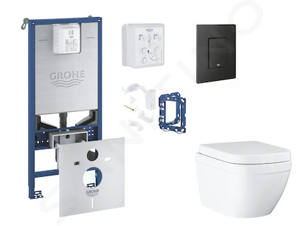 Grohe Rapid SLX - Set předstěnové instalace, klozetu, sedátka SoftClose, tlačítka Even a sady pro vhazování tablet, Triple Vorte