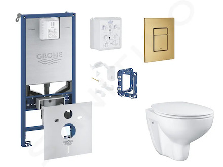 Grohe Rapid SLX - Set předstěnové instalace, klozetu, sedátka SoftClose, tlačítka Skate Cosmopolitan a sady pro vhazování tablet