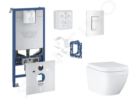 Grohe Rapid SLX - Set předstěnové instalace, klozetu, sedátka SoftClose, tlačítka Skate Cosmopolitan a sady pro vhazování tablet
