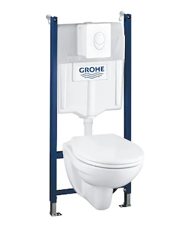 Grohe Solido - Sada pro závěsné WC + klozet a sedátko softclose, tlačítko Skate Air, bílá 39117000