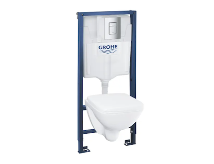 Grohe Solido - Set předstěnové instalace, klozetu a sedátka softclose, tlačítko Even, chrom 39467000